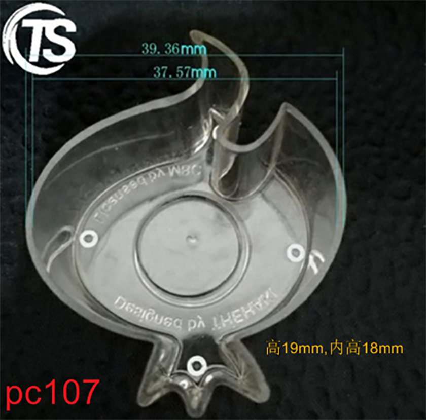 PC107火苗形塑料蜡烛壳尺寸图