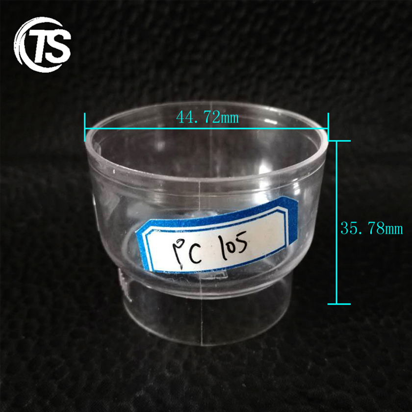 PC105酒杯形透明塑料茶蜡壳尺寸图
