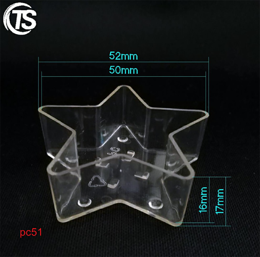 PC51五角星形茶蜡壳尺寸图